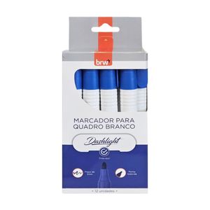 Pincel Quadro Branco Dashlight Azul 3201 Brw - 12UN