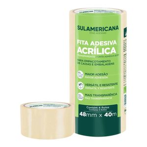 Fita Empacotamento 48x40 Transparente 1125 Sulamericana - 4RL