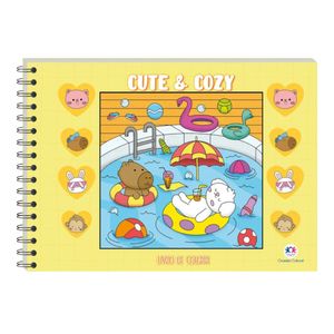 Livro Infantil para Colorir Cute Cozy Yellow 2112 Ciranda cultural - UN