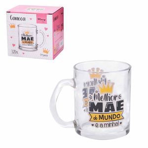 Caneca Vidro 320ml Mãe 1006 Wincy - UN