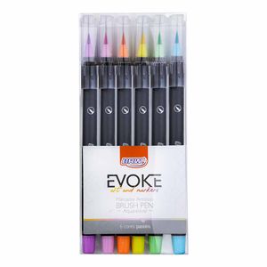 Caneta Hidrocor 0,4mm 6 cores Brush Pen BP0004 Brw - 6UN