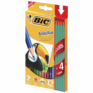 Lápis de Cor Inteiro 12 Cores Evolution 2545 Bic - 6EST