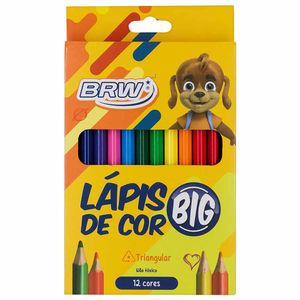 Lápis de Cor Inteiro Jumbo 12 Cores Reciclado LP1206 Brw - 6EST