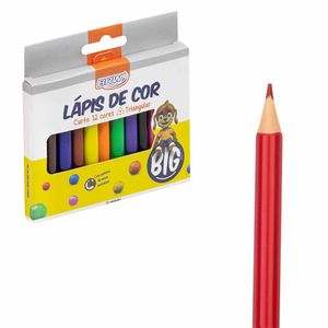 Lápis de Cor Curto Jumbo 12 Cores LP1207 Brw - 6EST