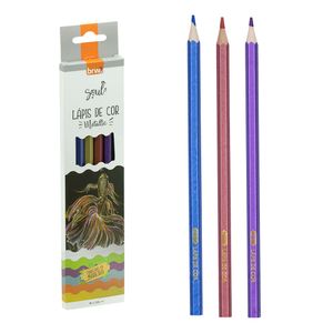 Lápis de cor 6 Cores sextavado metalizado LP0026 Brw - EST