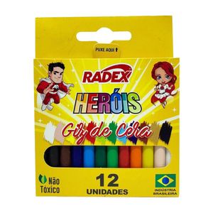 Giz de Cera Caixa com 12 Cores 2884 Radex - EST