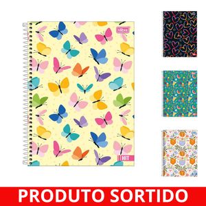 Caderno Universitário 1x1 80 Folhas Capa Dura Hit Feminino 7049 Tilibra - 4UN