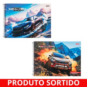 Caderno Cartografia Capa Dura sem Seda 80 Folhas Fast Race 1387 Jandaia - 4UN