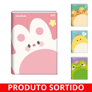 Caderno Capa Dura Universitário 80 Folhas Cute Animais 72765 Jandaia - 5UN