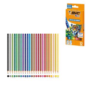 Lápis de Cor com 12 Cores Premium Madeira 4157 Bic - EST