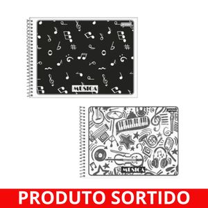 Caderno Espiral Musica 1/4 Horizontal 9694 Jandaia - 10UN