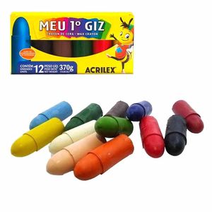 Giz de Cera meu Primeiro Giz com 12 Cores 0951 Acrilex - EST