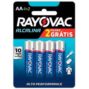 Pilha AA Alcalina Leve 6 Pague 4 20871 Rayovac - 6UN