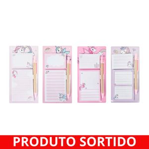 Bloco Adesivo com Caneta Unicórnio FJ90748 Fwb - BL