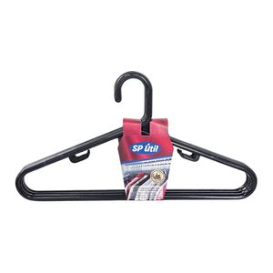 Cabide Plástico Preto 272 Sp util - 3UN