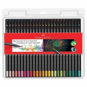 Lápis de Cor com 50 Cores Eco Soft Madeira 1407 Faber-castell - EST