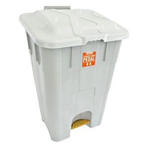 Lixeira Plástica 30 Litros com Pedal Branco 5002 Antares - UN