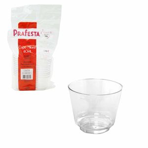 Copo Descartável 60ml Cristal Milano 8571 Prafesta - 20UN