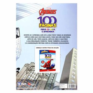 Livro Infantil 100 Páginas para Colorir Avengers 0563 Bicho esp. - UN
