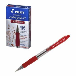 Caneta Esferográfica BPGP-10R-M Grip 1.0 mm Vermelho 1410 Pilot - 12UN