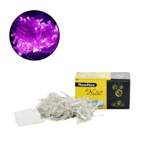 Pisca Pisca 100 Leds Fio Transparente Luz Roxa 127V Rio d ouro - UN