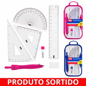 Kit Escolar Geométrico 1278 Tris - 7PCS