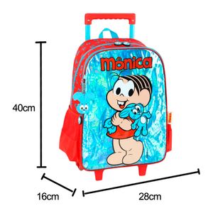 Mochila de Rodinhas Mônica Azul IC41332MN Luxcel - UN